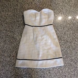 Kimchi Blue, White & cream twill sweetheart dress